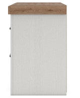 Savonport White/Brown Nightstand view 3
