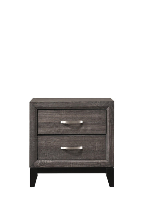 Akerson Gray King Wood Panel Bed with coordinating dresser