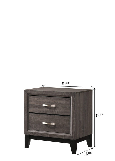 Akerson Gray King Wood Panel Bed
