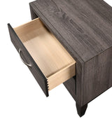 Akerson Gray Twin Panel Bed with Upholstered Headboard and Storage Drawers