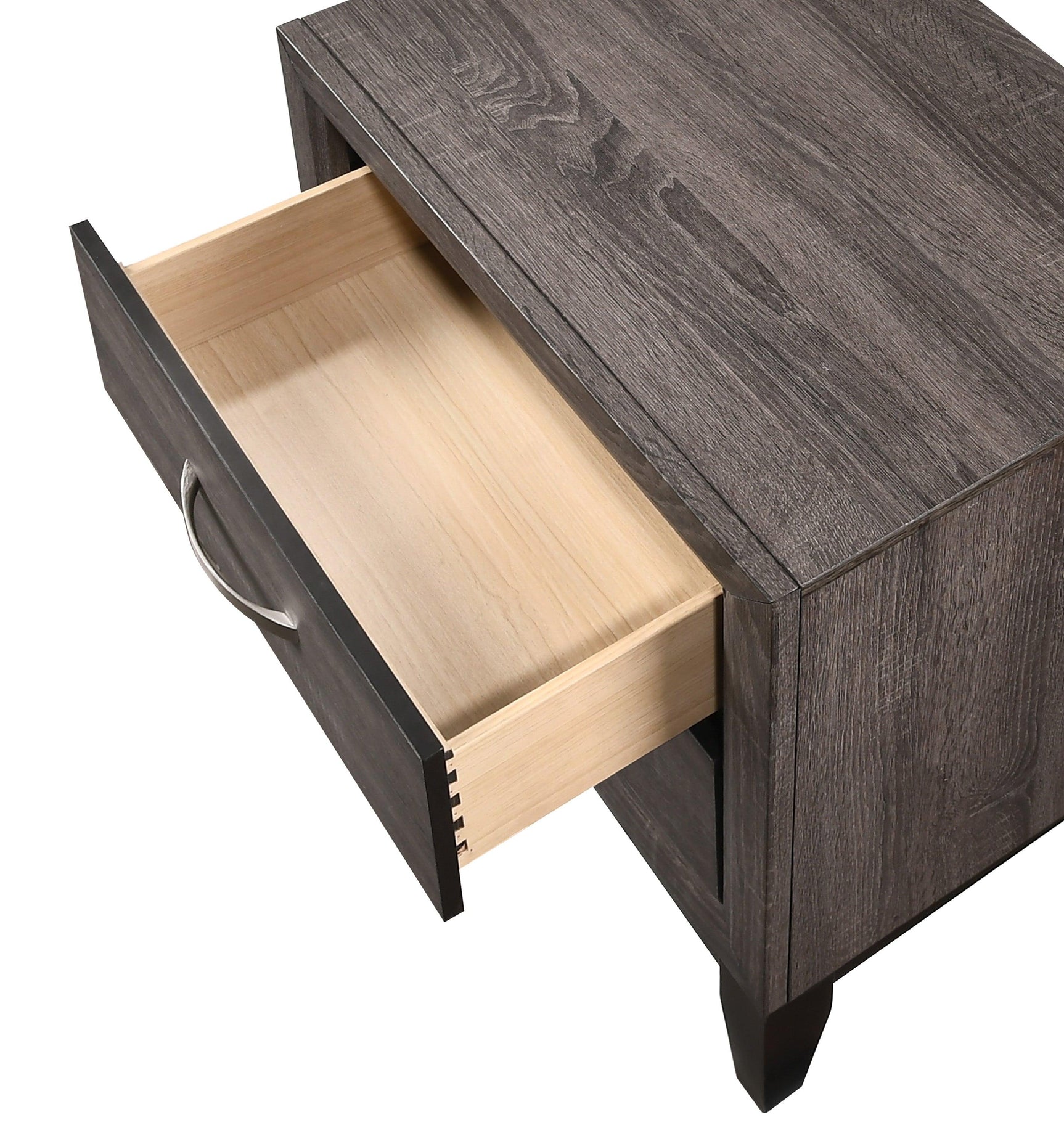 Akerson Gray Twin Panel Bed with Upholstered Headboard and Storage Drawers