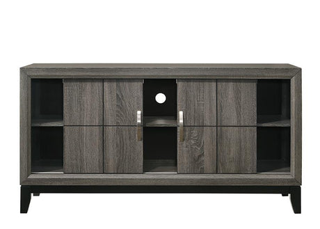 Akerson Night Stand Gray showcasing curved design