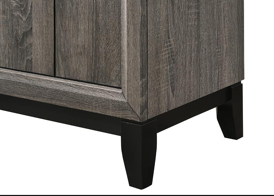 Akerson Night Stand Gray with books and night lamp