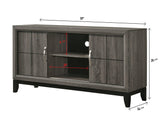 Overall profile of Akerson Night Stand Gray in living space