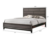 Akerson Night Stand Gray in bedroom set with queen bed