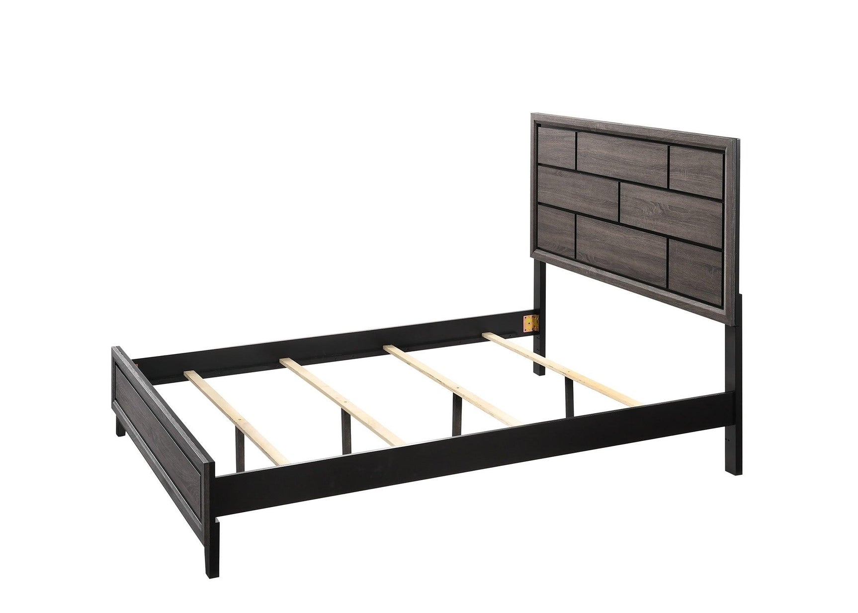 Akerson Gray Finish Wood Full Panel Bed angled view