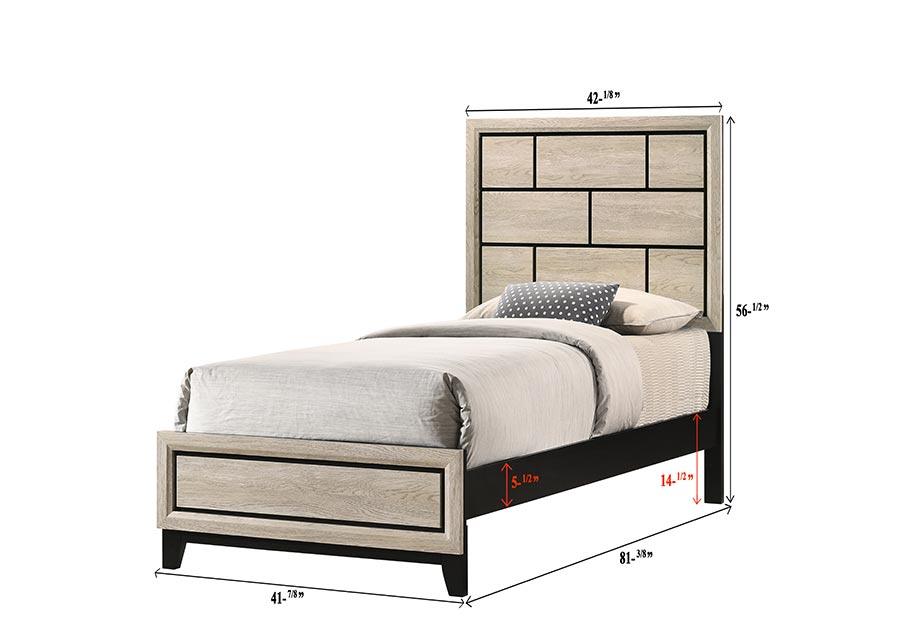 Akerson Gray Finish Wood Full Panel Bed angled view