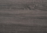Akerson Grey Dresser angled view showcasing six drawers and mirrored top