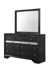 Regata Nightstand Black and Silver with 2 Drawers