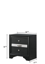 side view of Regata Black Silver Storage Platform Bedroom Set bed