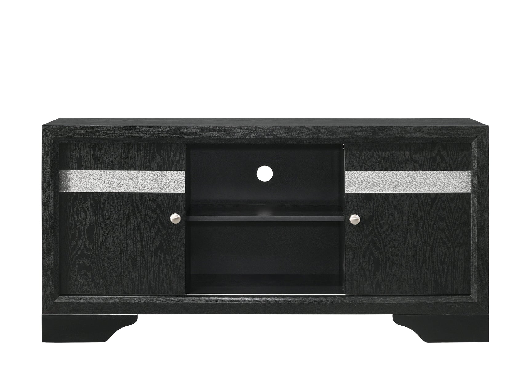 Regata Nightstand Black and Silver with 2 Drawers
