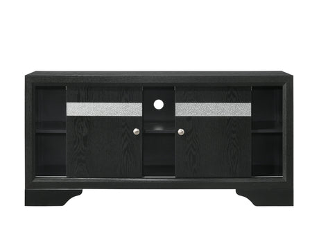 Regata Nightstand Black and Silver with 2 Drawers