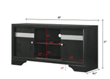 Regata Black and Silver Queen Storage Platform Bed from front angle