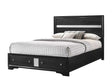 Regata Black and Silver King Storage Platform Bed, front view