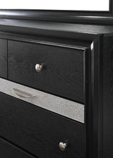 Regata Black and Silver Queen Storage Platform Bed from front angle