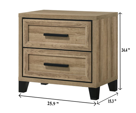 Jameson Light Brown Nightstand with Classic Design view 3