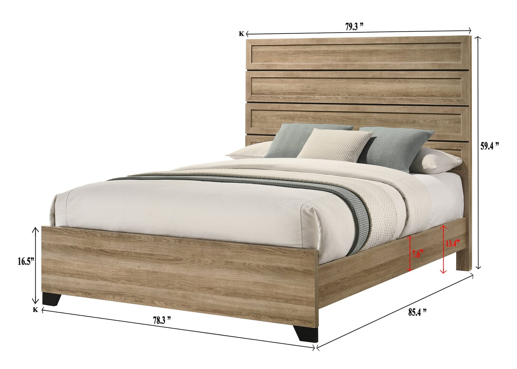 Jameson Light Brown Panel King Bed view 3