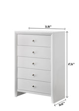 side view of dresser in Evan White Sleigh Bedroom Set