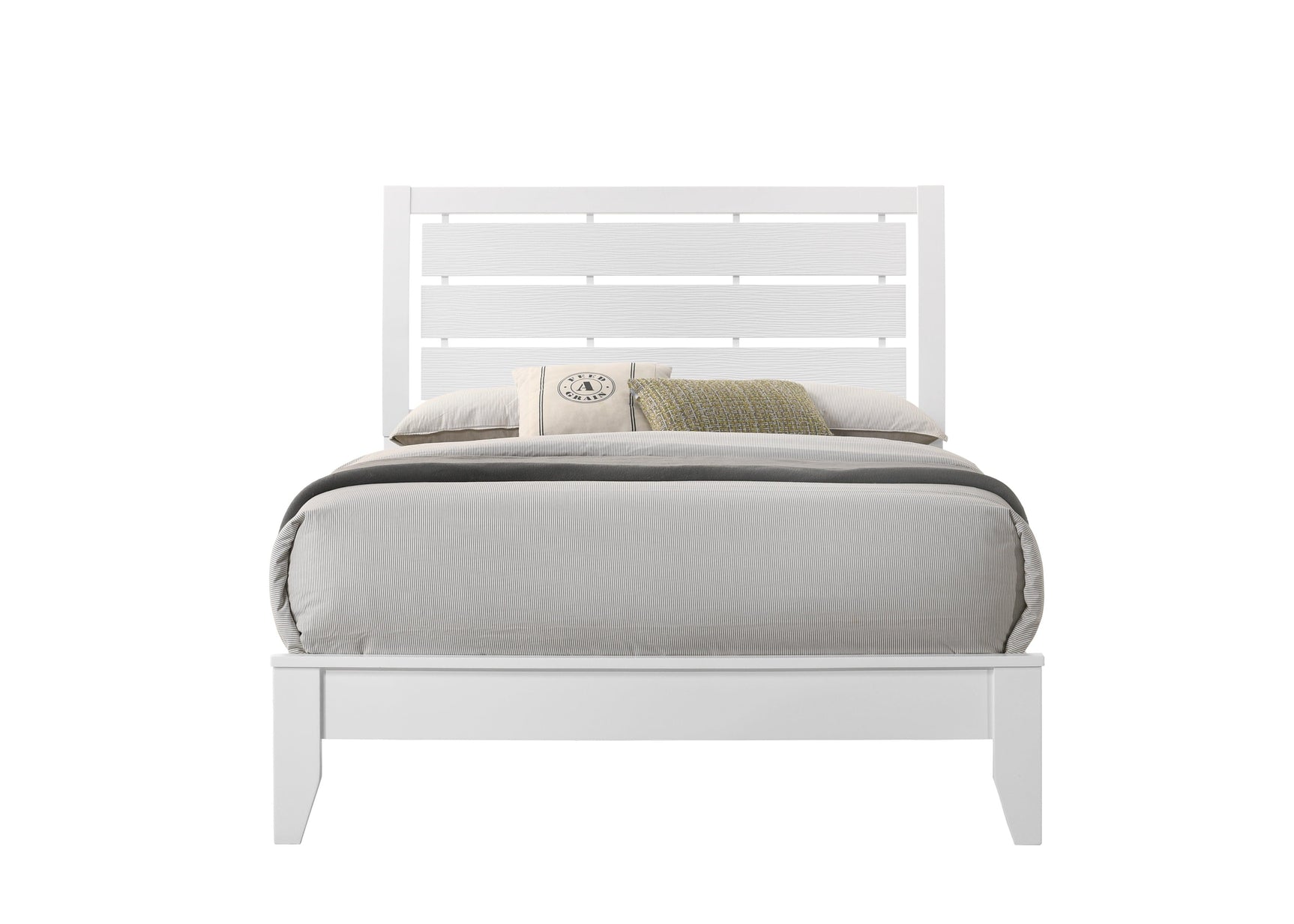 Evan full white headboard and footboard