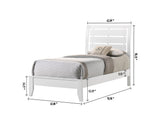Evan White Modern Contemporary Wood Veneer Queen Sleigh Bed