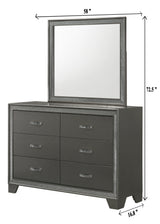 Side angle of Kaia Gray Night Stand showing sleek wood and metal design