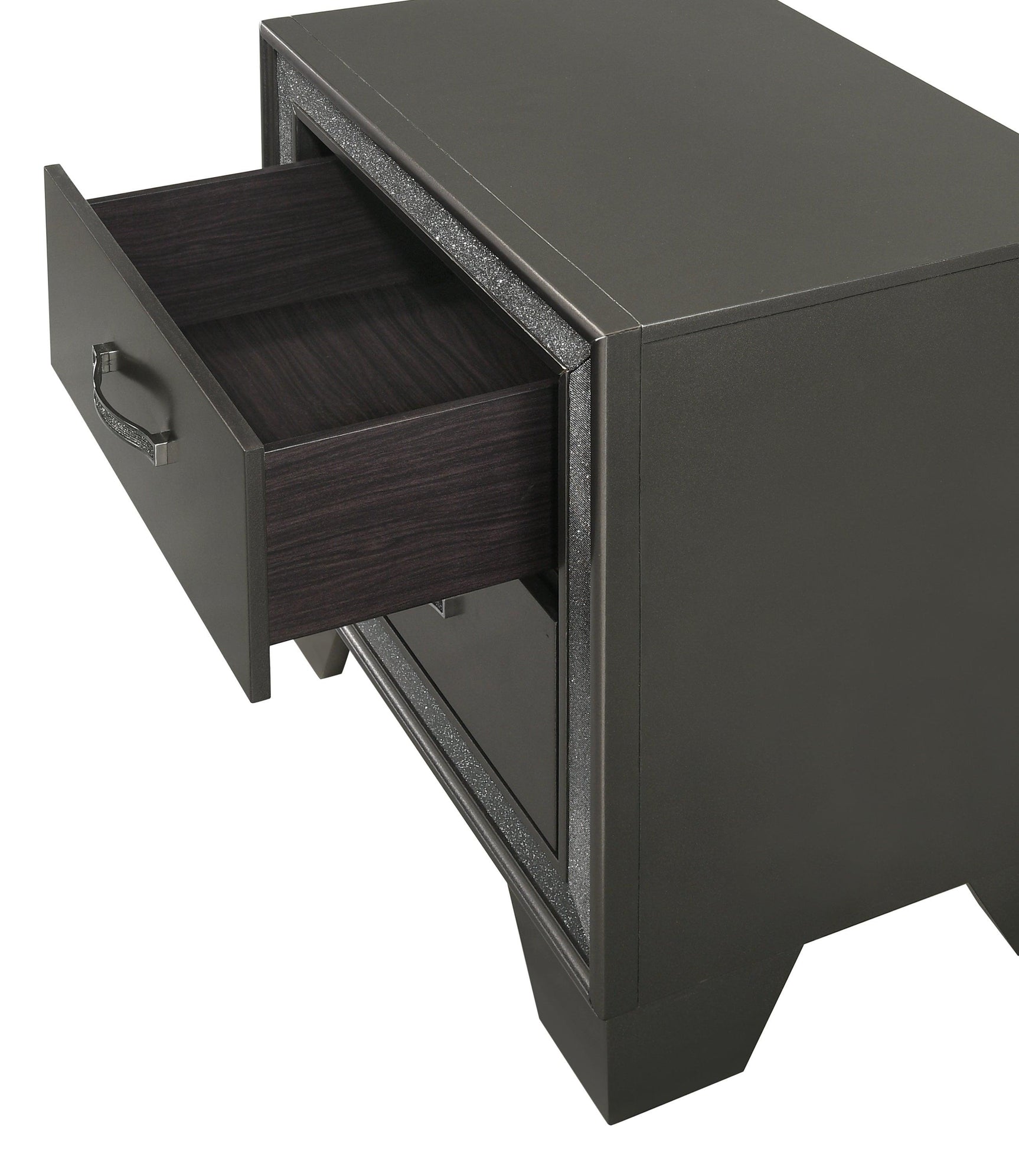 Kaia Gray Night Stand with 2 Spacious Drawers