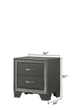 Kaia Gray Night Stand with 2 Spacious Drawers