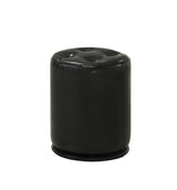Morgan black round swivel stool side view