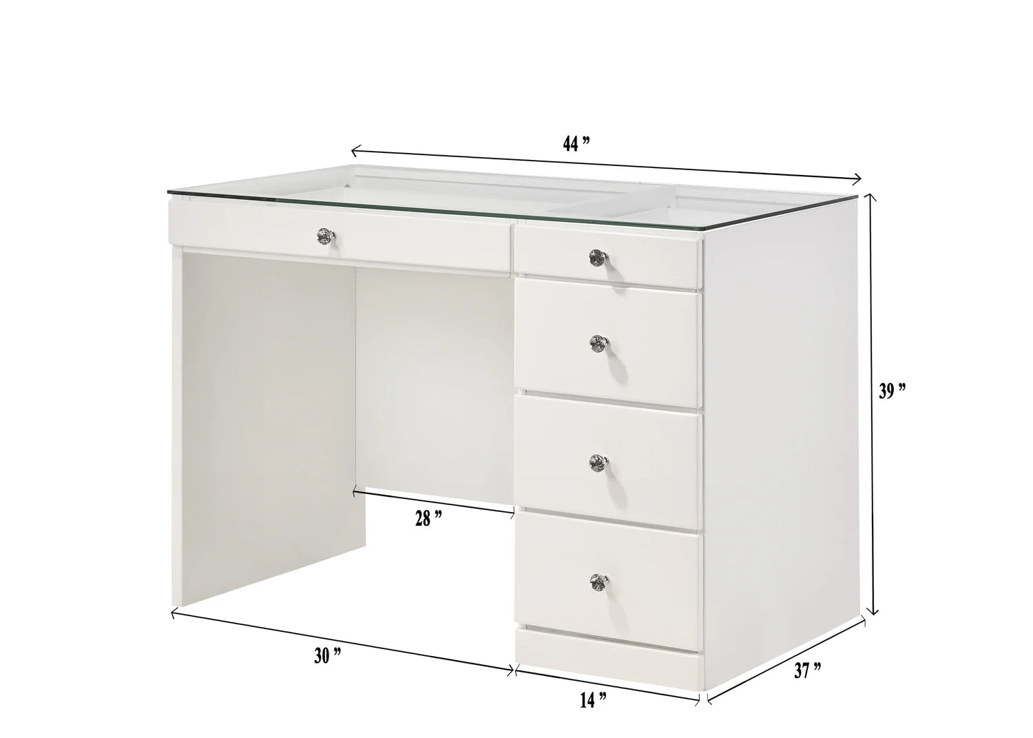 Swivel stool tucked under Morgan Vanity Base