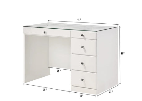 Swivel stool tucked under Morgan Vanity Base