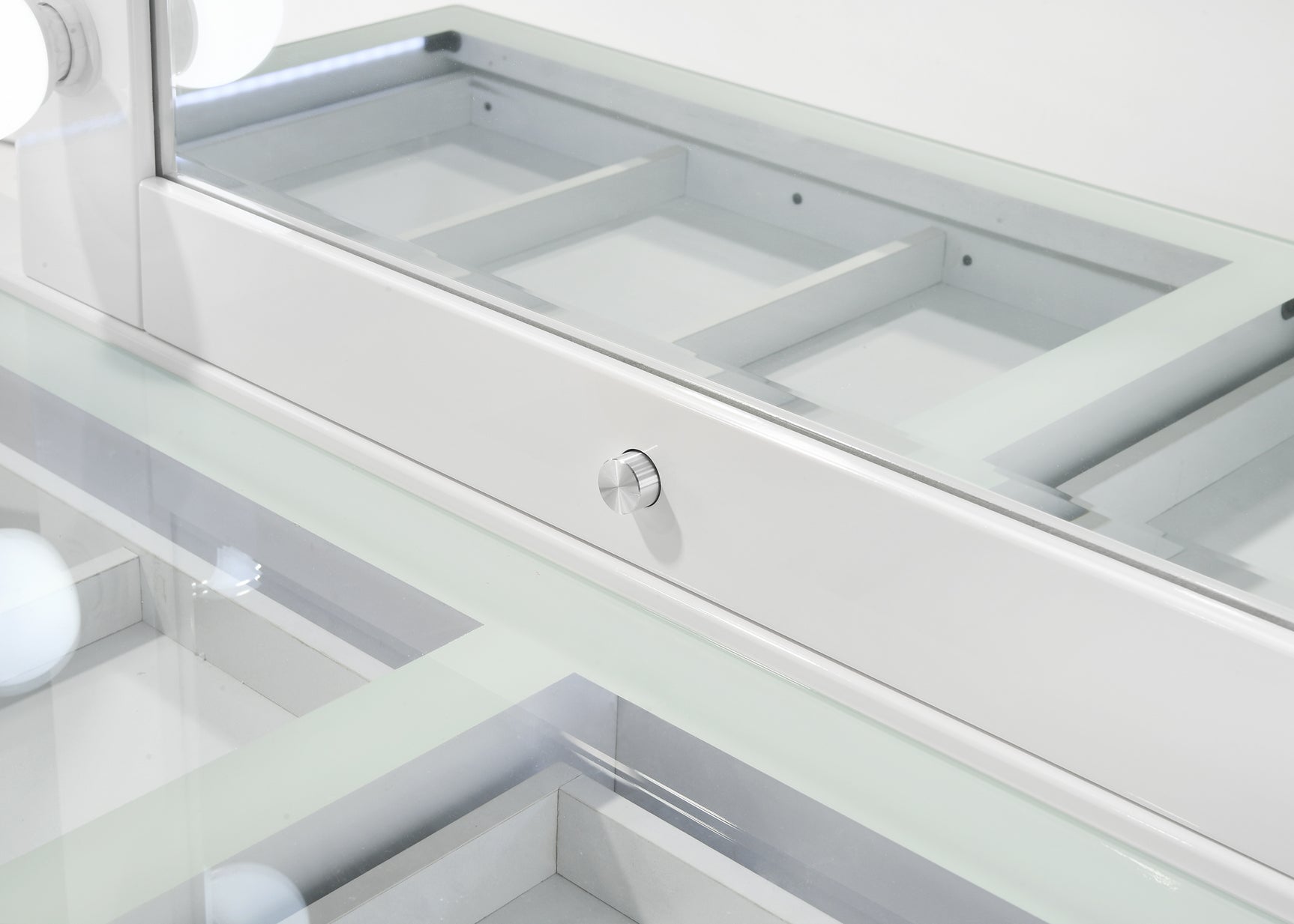 Vanity set assembled in room setting