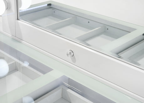 Vanity set assembled in room setting