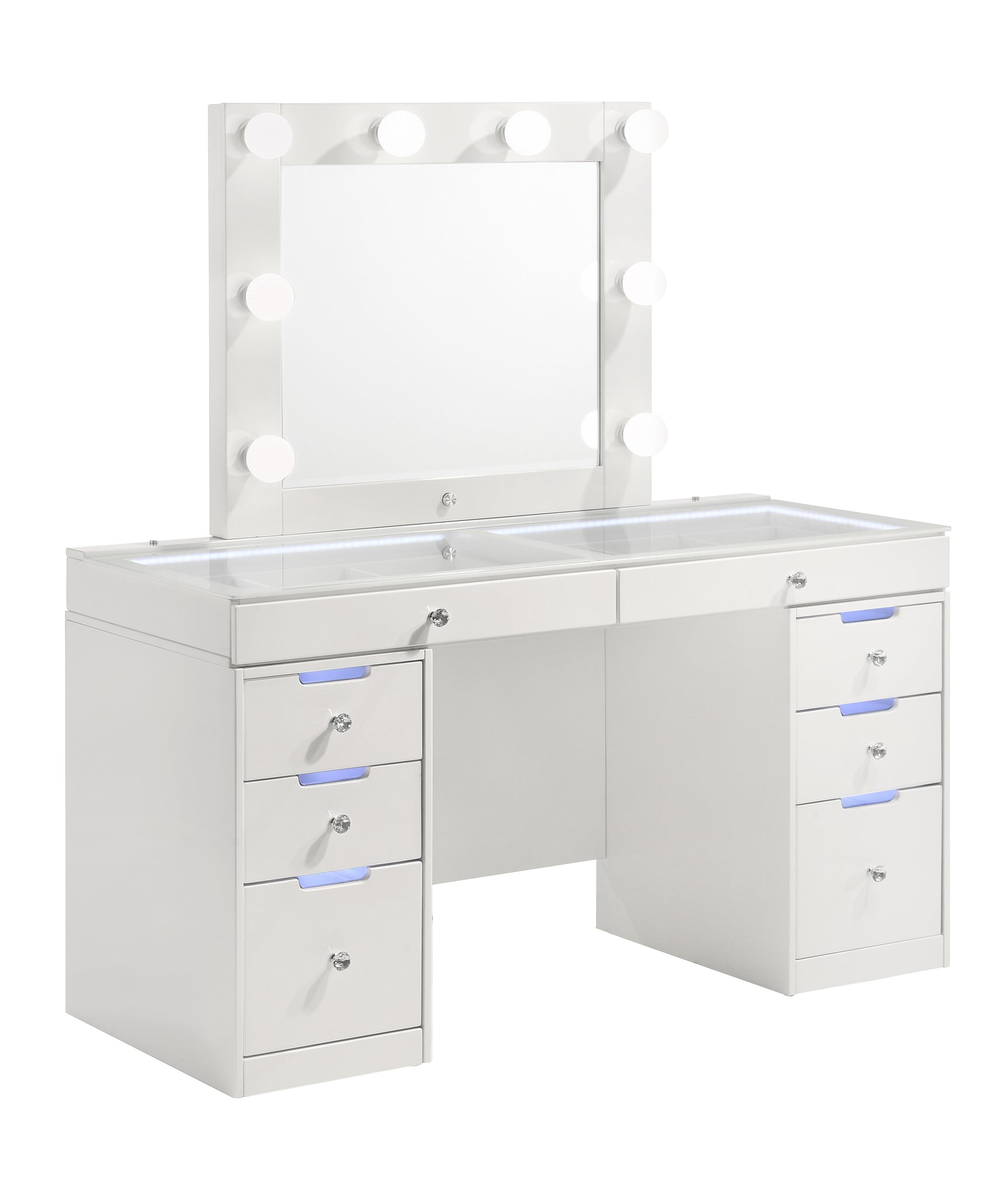 Luxo Vanity Set side angle showing drawers
