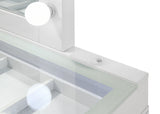Vanity base pedestals showing hidden drawer