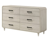 Nyomi White Upholstered Panel Bedroom Set side view showing bed structure