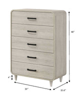 Nyomi bedroom set staged in room