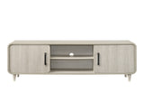 Nyomi White TV Stand storage compartments detail