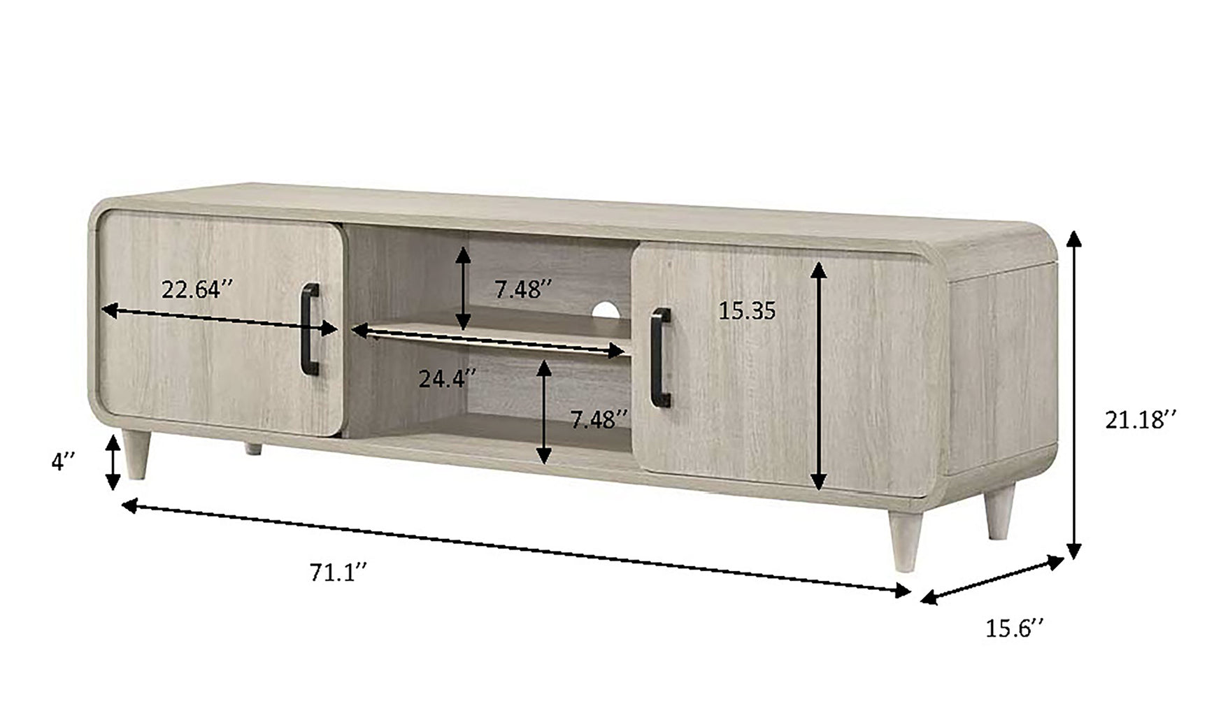 Nyomi White TV Stand drawer details
