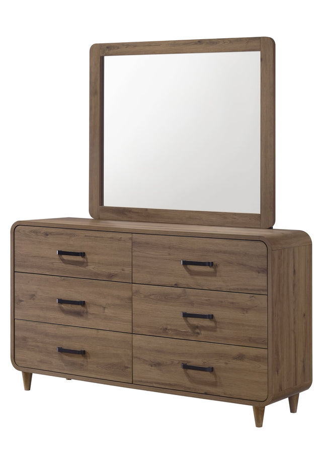 Nyomi Light Brown Dresser and Mirror from Decor Furniture