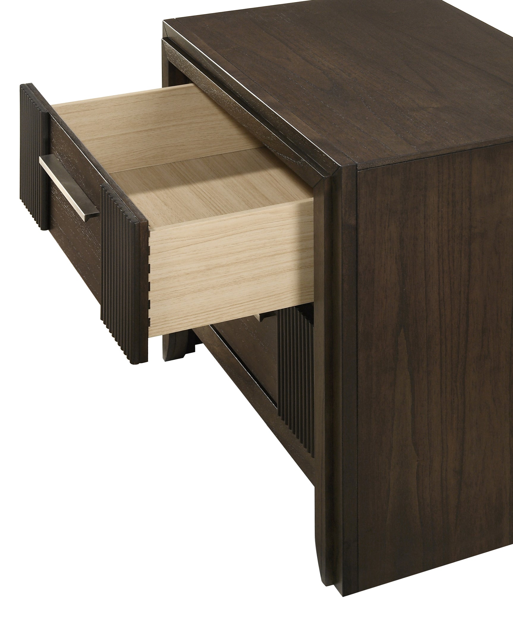 Carlton nightstand detail with drawer open