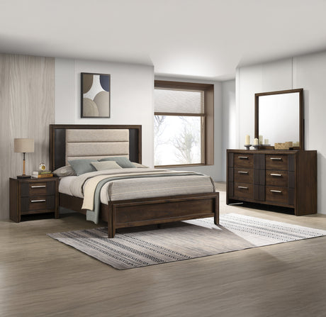 Carlton Brown Upholstered Panel Bedroom Set side view