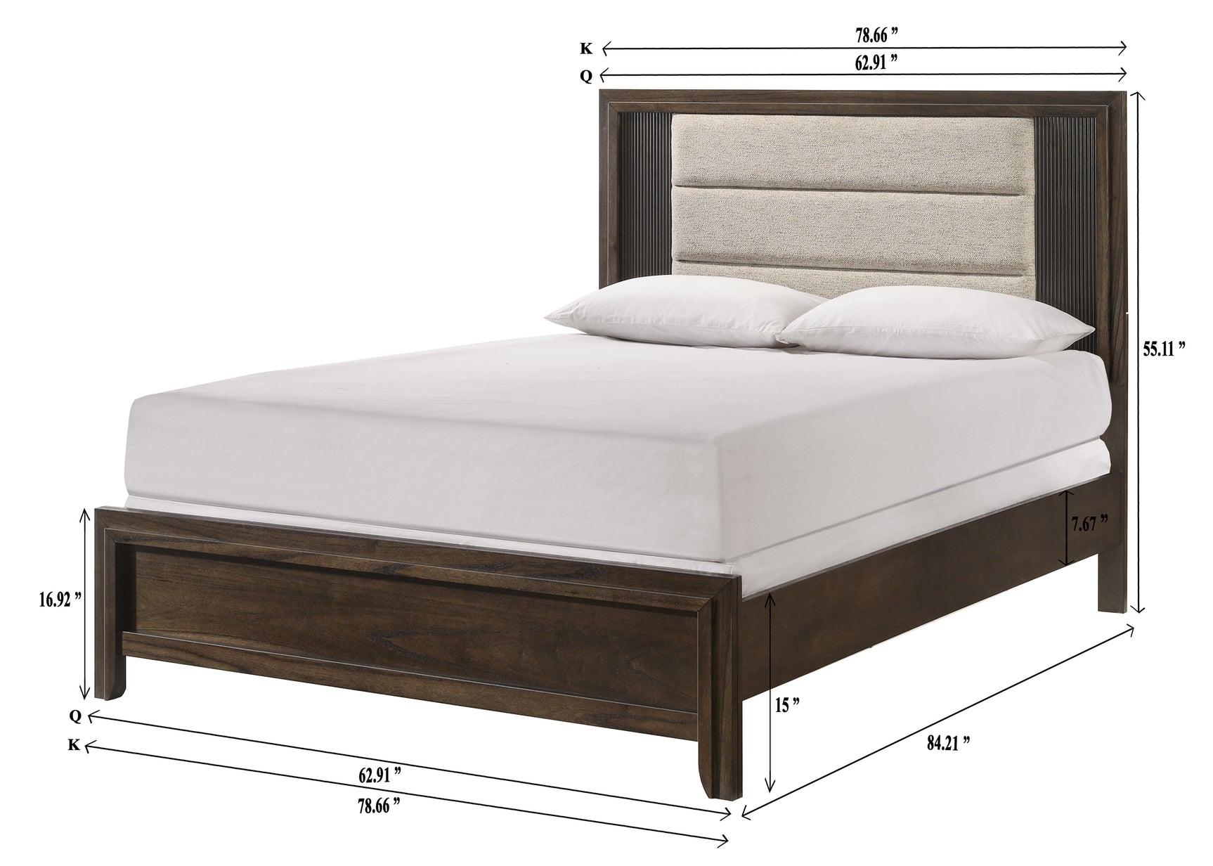 Carlton Brown Upholstered Panel Bedroom Set bedroom view