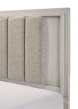 Side view of chest in Carlton White Upholstered Panel Bedroom Set
