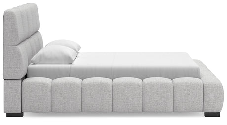 Side view of Grendusk Queen Upholstered Bed