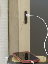 USB-A and USB-C charging ports built into headboard
