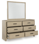 Close-up of drawer detail and metal bar pulls