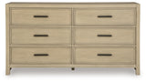 Calmoro Gray Dresser head-on view