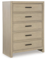 Calmoro Gray Chest of Drawers angled closed drawer