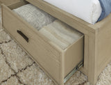Calmoro bed storage footboard with smooth-gliding drawers