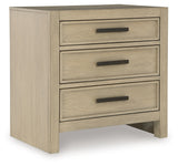 Calmoro Nightstand side angle with drawers open